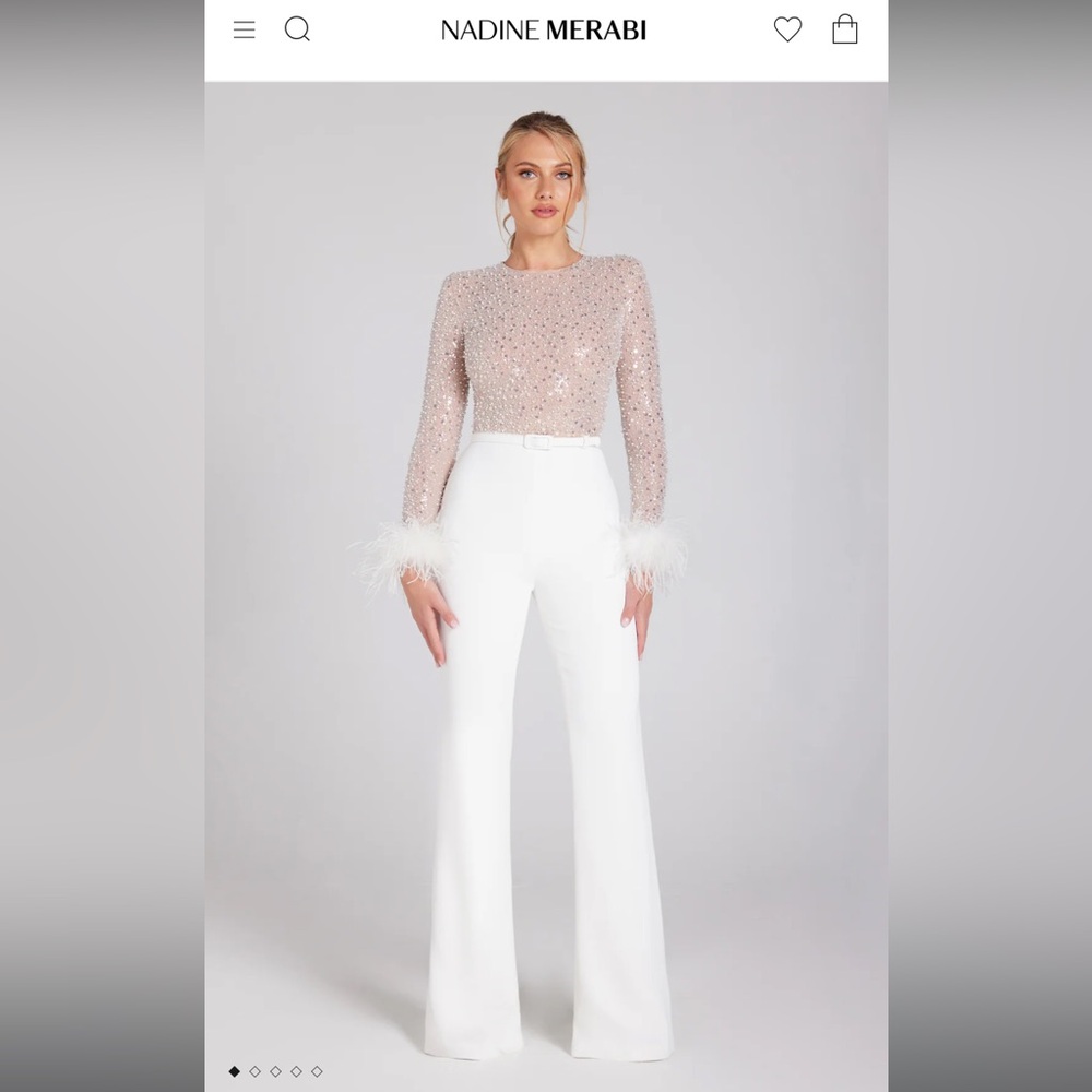 Nadine Merabi Amelia White Jumpsuit